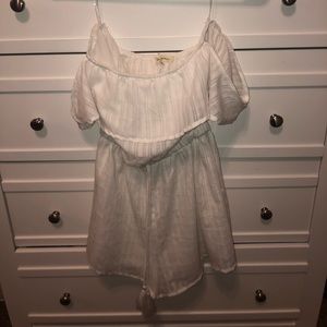 white ruffle romper
